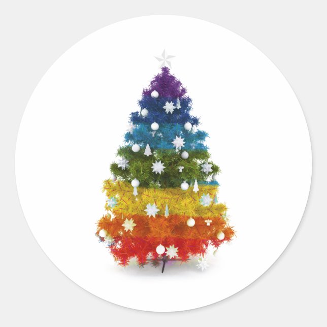 PEGATINA LGBT Rainbow Christmas Tree (Anverso)