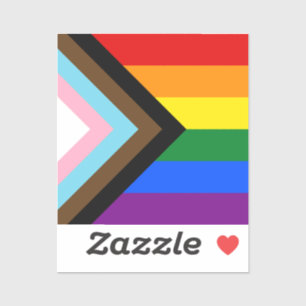 Pegatina LGBTQ & Orgullo - Bandera de Progreso de Arcoíris