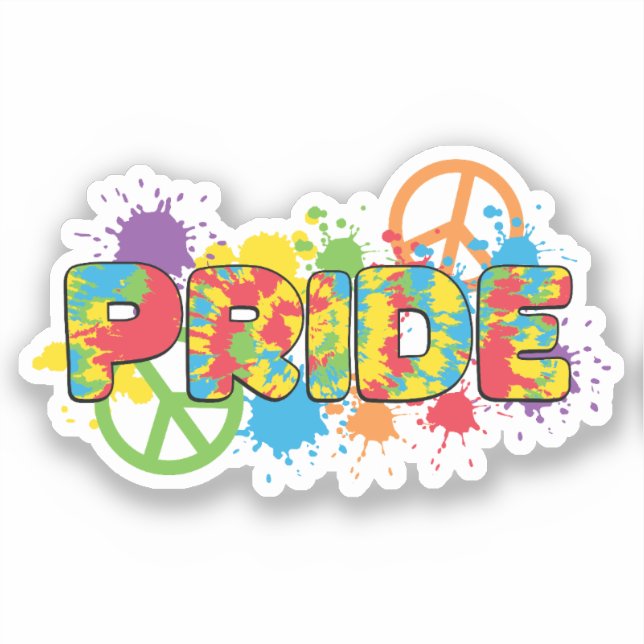 Pegatina LGBTQ - Orgullo - Colores arcoiris pintan salpicad (Anverso)