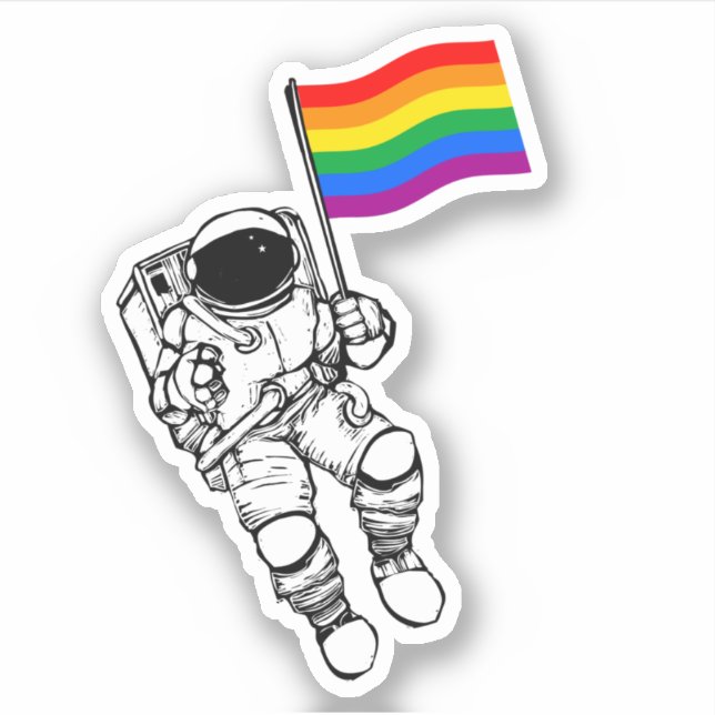 Pegatina LGBTQ Orgullo Moonman (Anverso)