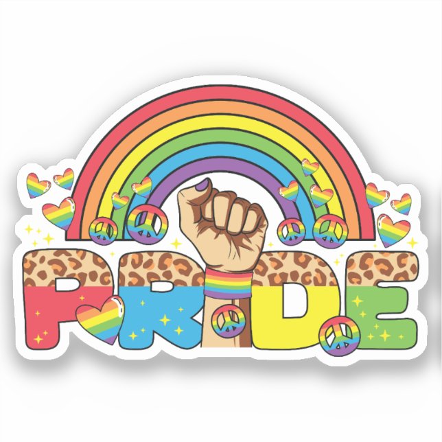 Pegatina LGBTQ - Orgullo y arcoiris (Anverso)