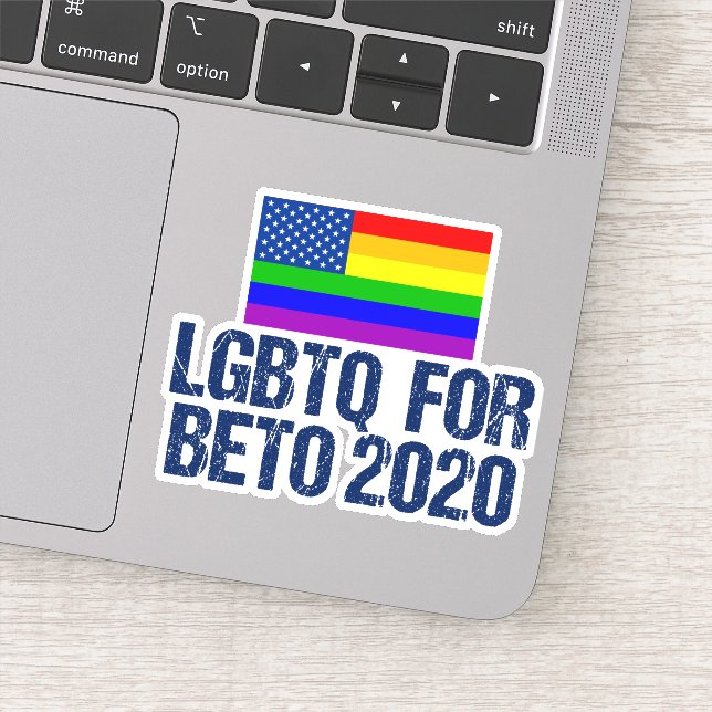 Pegatina LGBTQ por Beto 2020 (Detalle)