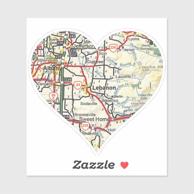 Pegatina Líbano O Mapa (Hoja)