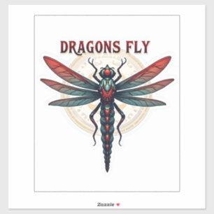 Pegatina Libélula Steampunk mecanizada genial - Dragones Vu