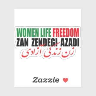 Pegatina Libertad de vida de la mujer Irán Zan Zendegi Azad