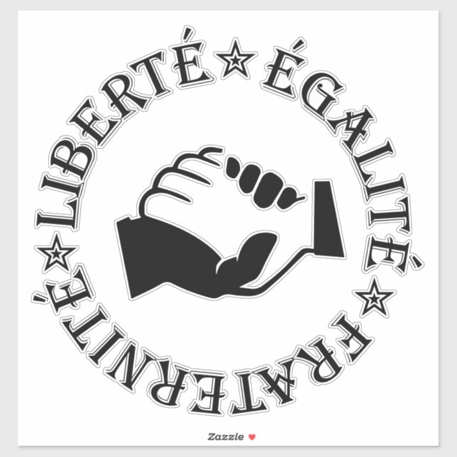 Pegatina Libertad, igualdad, fraternidad (Hoja)