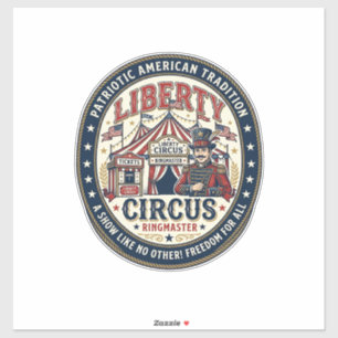 Pegatina Liberty Circus Patriótico Patriótico Circo Domador