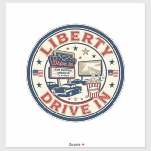 Pegatina Liberty Drive In Patriótico Patriótico Drive In Th