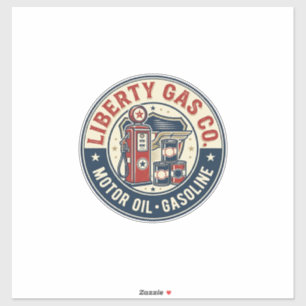 Pegatina Liberty Gas Co Patriótica Estación de Servicio Pat