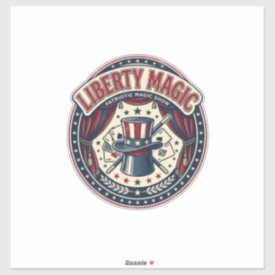 Pegatina Liberty Magic Patriótico Espectáculo de Magia Patr