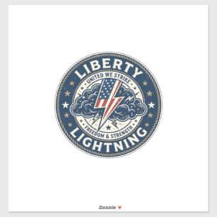 Pegatina Liberty Relámpago Patriótico Patriótico Tormenta R