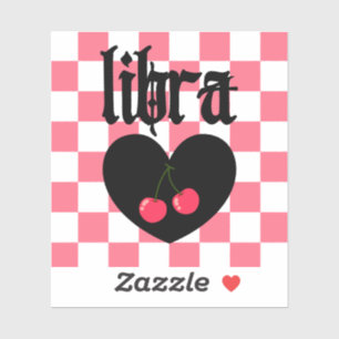 Pegatina Libra Gothic Aesthetic Checkered Cherry Art