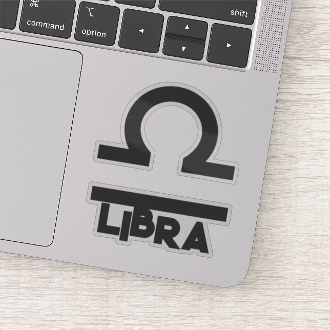 Pegatina Libra Negrita Signo Zodiacal Horóscopo Texto Perso (Detalle)