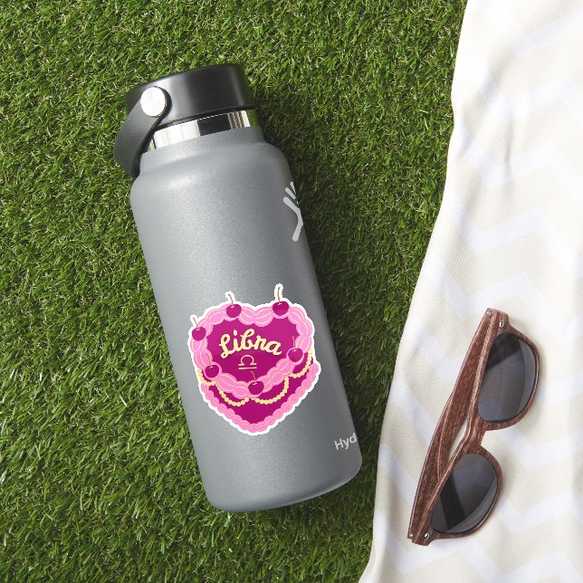 Pegatina Libra Zodiac Pastel Heart Pastel Pastel de cumplea (HydroFlask Insitu)
