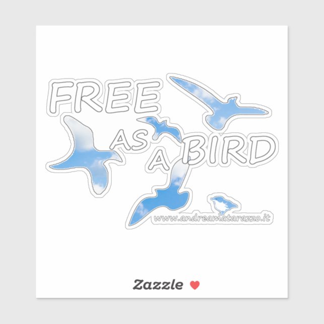 Pegatina Libre como pájaro (Hoja)
