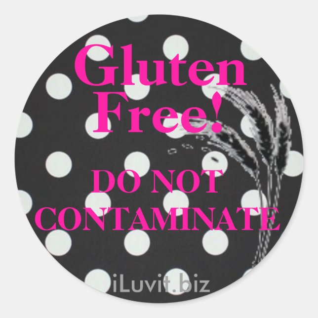 Pegatina LIBRE DE GLUTEN para la Enfermedad Celiac (Anverso)
