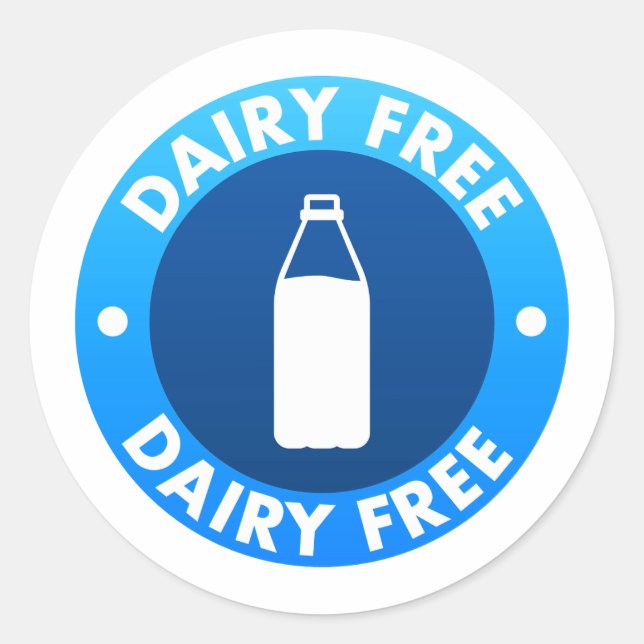 Pegatina libre de productos lácteos (Anverso)
