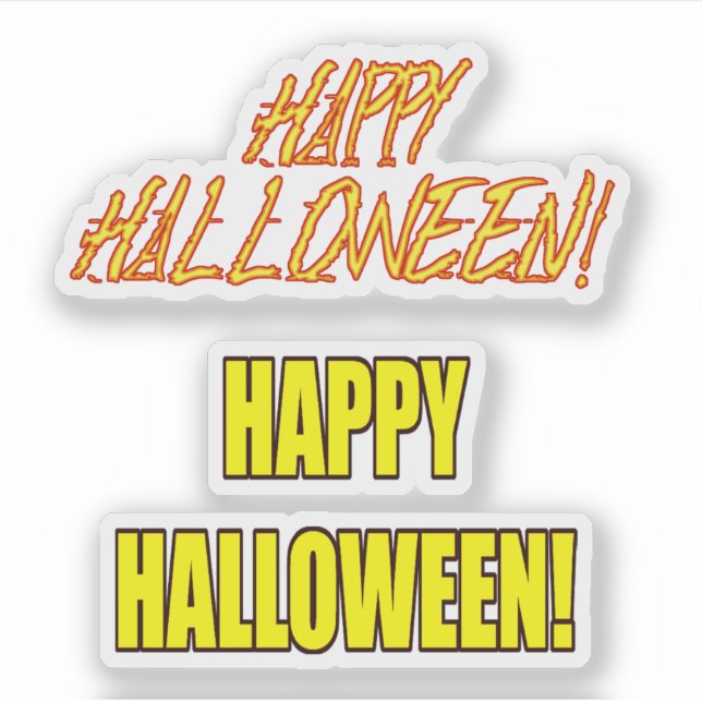 Pegatina Libro de chatarra Feliz Halloween (Anverso)