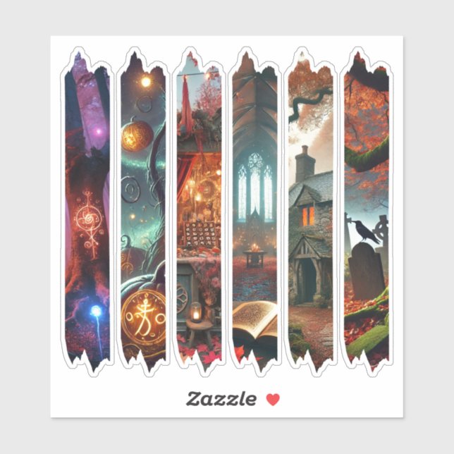 Pegatina Libro de Cinta de Lavado Encantado de Whimsigoth A (Hoja)