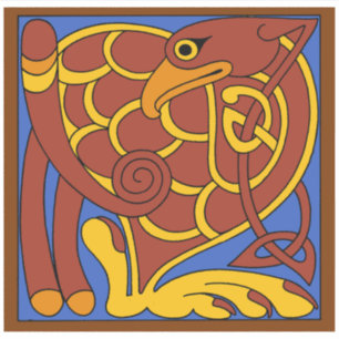 Pegatina Libro De Kells Celtic Knot Pájaro Medieval
