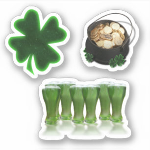 Pegatina Libro de Recortes Cerveza Verde Día de San Patrici
