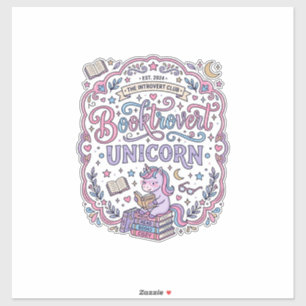 Pegatina Libro de Unicornio Divertido Regalo Diseño