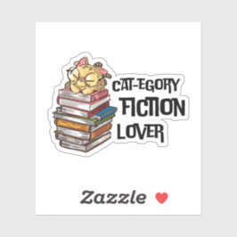 Pegatina Libro Divertido Cita Amante de Gatos Categoría Ama