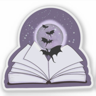 Pegatina Libro y Dragones