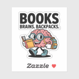 Pegatina Libros Brains mochilas Curte School Brain