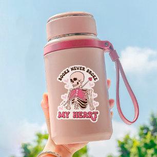 Pegatina Libros contra San Valentín nunca rompieron mi viní