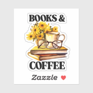 Pegatina Libros de café para los amantes del café
