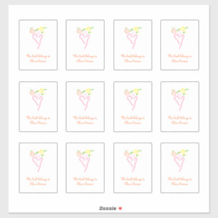 Pegatina Libros de Corazón Blanco y Rosa