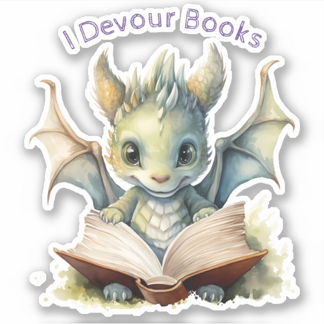 Pegatina *~* LIBROS DE LECTURA DE Dragones para bebés devor (Anverso)