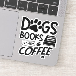 Pegatina Libros de perros tipografía de café Folleto Cita