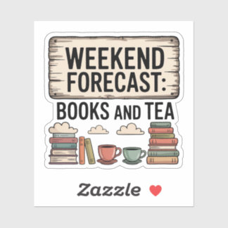 Pegatina Libros de previsión de fin de semana y Rótulo Tea