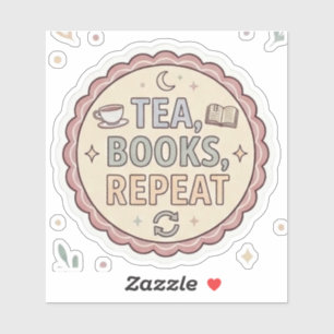 Pegatina Libros de Té Repite