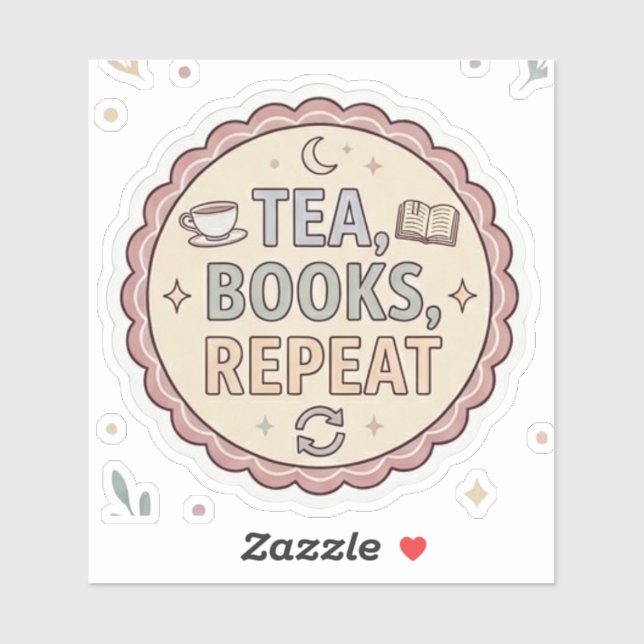 Pegatina Libros de Té Repite (Hoja)