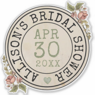 Pegatina Libros Florales Antiguos Despedida de Soltera Gran