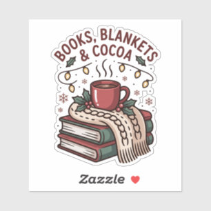 Pegatina Libros, Mantas y Cocoa, Cozy Holiday
