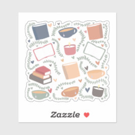 Pegatina Libros, Velas Y Té