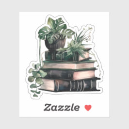 Pegatina Libros y plantas de la academia ecológica