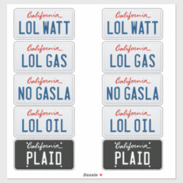 Pegatina Licencias Placas California Set