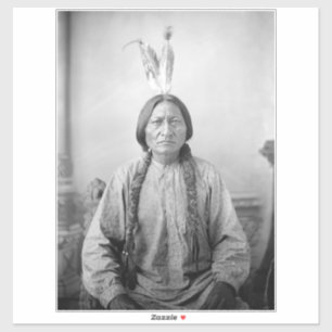 Pegatina Líder lakota sacudiendo a indígenas norteamericano
