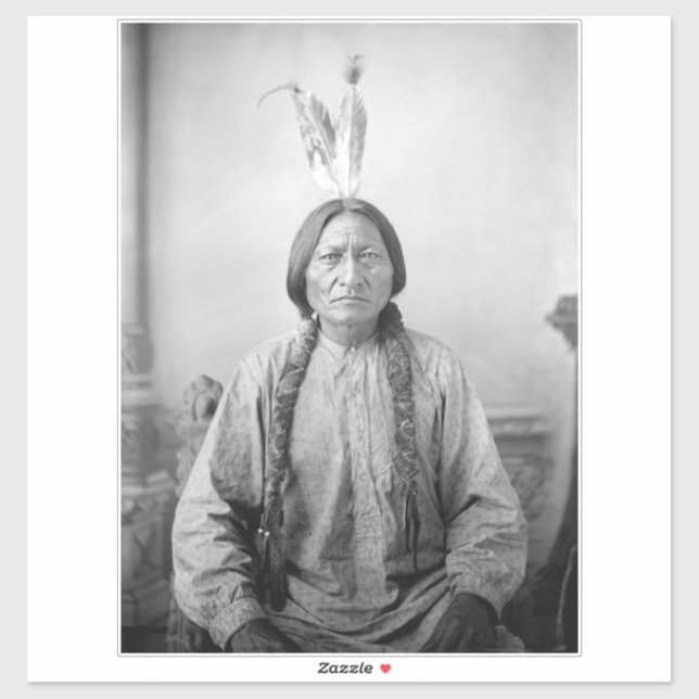 Pegatina Líder lakota sacudiendo a indígenas norteamericano (Hoja)