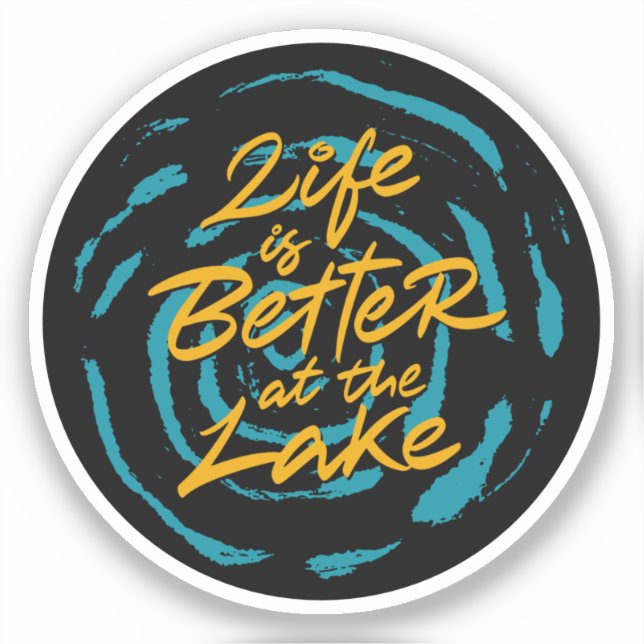 Pegatina Life is better at the lake (Anverso)
