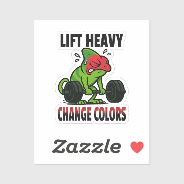 Pegatina Lift Heavy Change Colors – Funny Chameleon Gym (Hoja)
