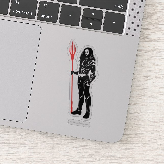 Pegatina Liga de la Justicia | Aquaman Pose Noir Pop Art (Detalle)