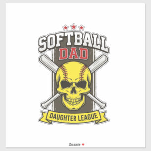 Pegatina Liga de softball padre hija Diseño vectorial vinta