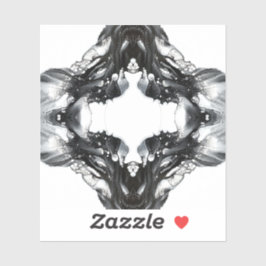 Pegatina Light and Darkness Abstract Black White Fluid Art