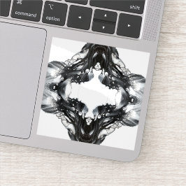 Pegatina Light and Darkness Abstract Black White Fluid Art